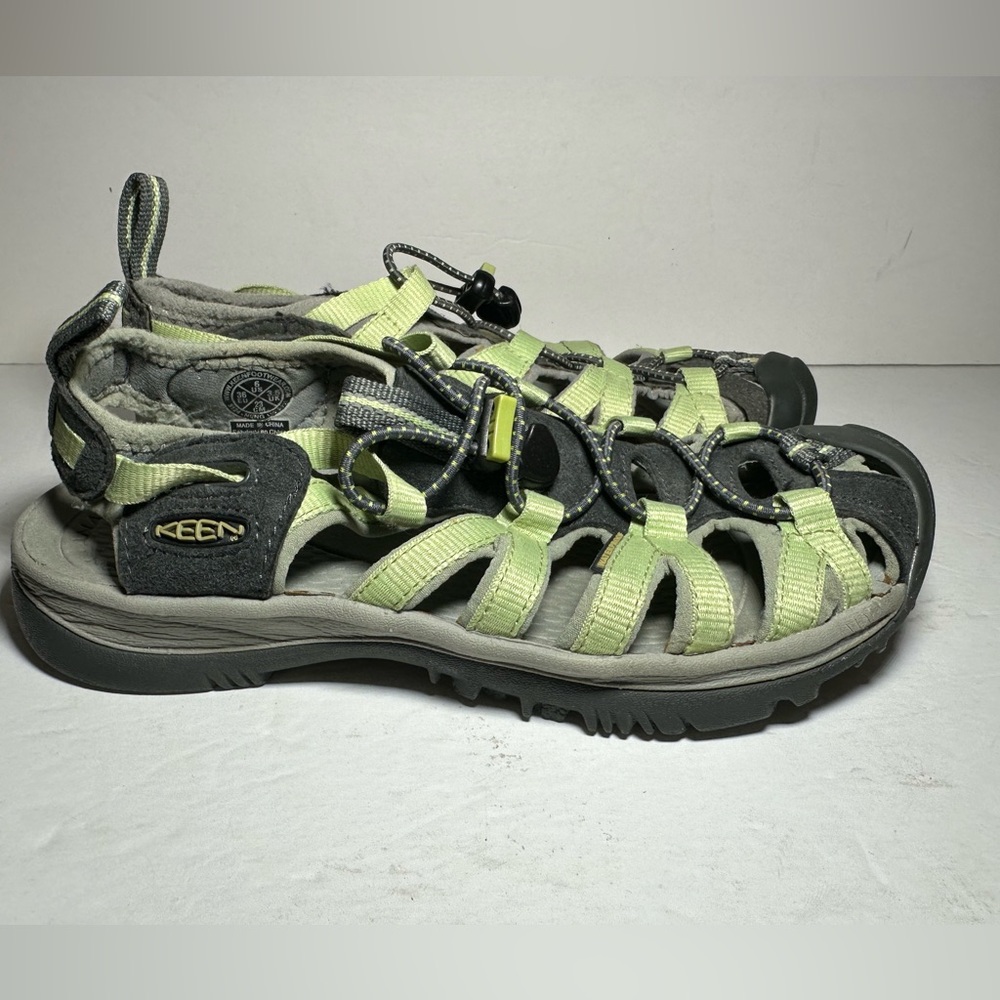 KEEN Women Whisper Green Grey Waterproof Hiking Sandal Shoe Closed Toe Sz 6